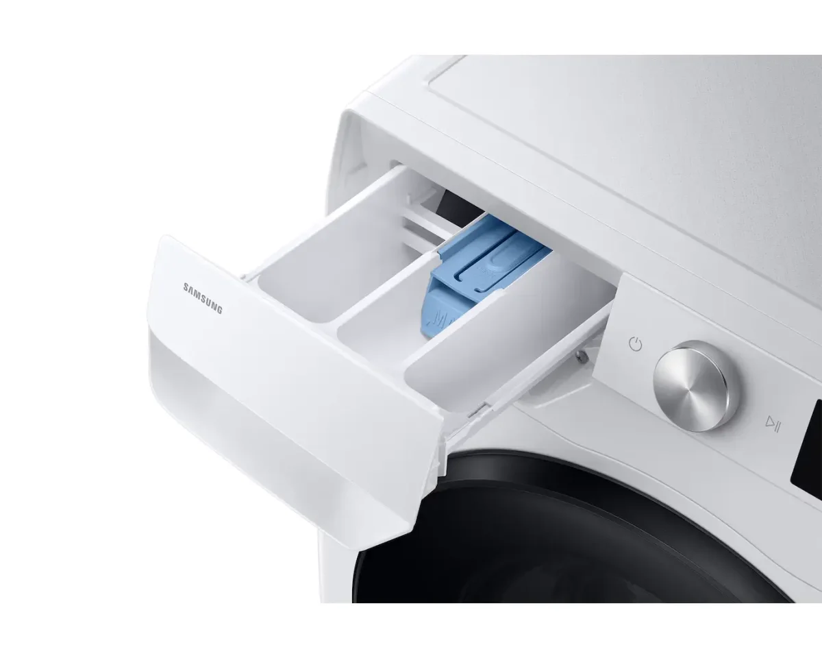 Perspectiva lateral da Samsung WD13FG com painel