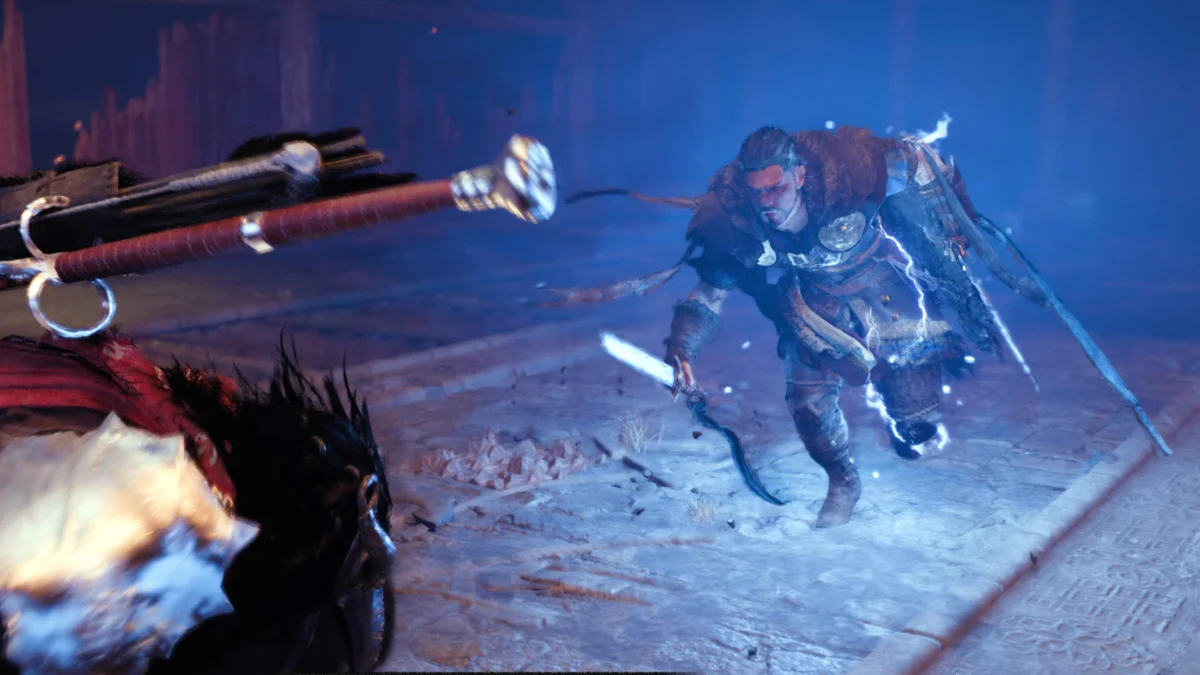 Combate contra chefe em Crimson Desert