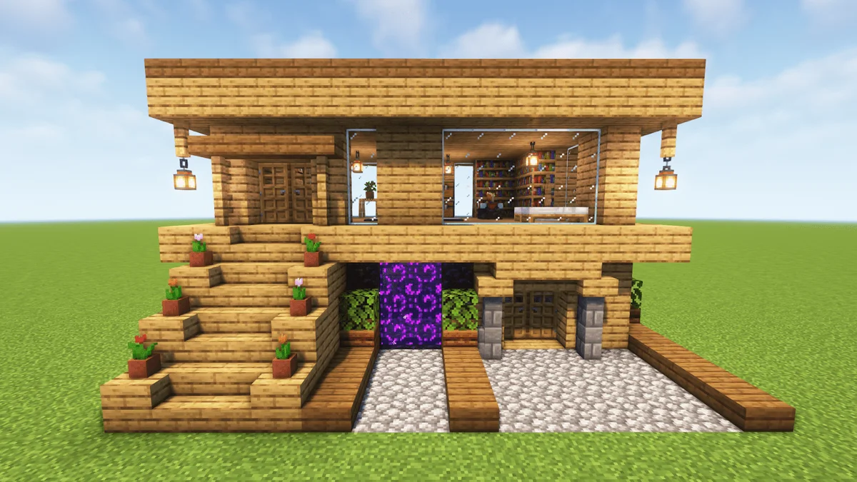 Construção de uma casa em Minecraft
